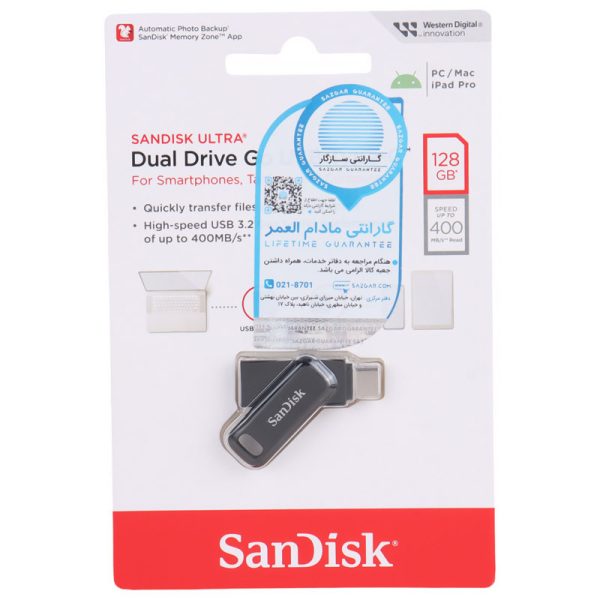 فلش 128 گیگ سن دیسک SanDisk Ultra Dual Drive Go OTG Type-C USB3.2